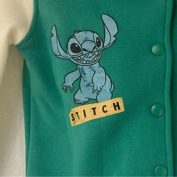 Disney Stitch Kids Toldder Jacket Green/White Sz XS - Picture 3 of 14